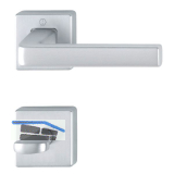 Dr�ckergarnitur DUBLIN auf Rosette eckig WC, Aluminium verchromt matt