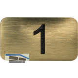 Nummernschild selbstklebend, 35 x 20 mm, Type 1, Kunststoff gold metallic