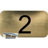 Nummernschild selbstklebend, 35 x 20 mm, Type 2, Kunststoff gold metallic