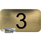 Nummernschild selbstklebend, 35 x 20 mm, Type 3, Kunststoff gold metallic