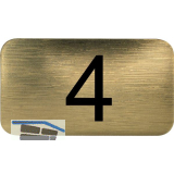Nummernschild selbstklebend, 35 x 20 mm, Type 4, Kunststoff gold metallic
