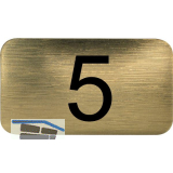 Nummernschild selbstklebend, 35 x 20 mm, Type 5, Kunststoff gold metallic