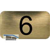 Nummernschild selbstklebend, 35 x 20 mm, Type 6, Kunststoff gold metallic