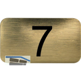Nummernschild selbstklebend, 35 x 20 mm, Type 7, Kunststoff gold metallic