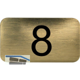 Nummernschild selbstklebend, 35 x 20 mm, Type 8, Kunststoff gold metallic