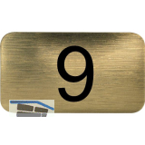 Nummernschild selbstklebend, 35 x 20 mm, Type 9, Kunststoff gold metallic