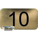 Nummernschild selbstklebend, 35 x 20 mm, Type 10, Kunststoff gold metallic
