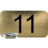 Nummernschild selbstklebend, 35 x 20 mm, Type 11, Kunststoff gold metallic