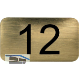 Nummernschild selbstklebend, 35 x 20 mm, Type 12, Kunststoff gold metallic