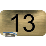 Nummernschild selbstklebend, 35 x 20 mm, Type 13, Kunststoff gold metallic
