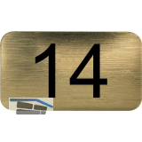 Nummernschild selbstklebend, 35 x 20 mm, Type 14, Kunststoff gold metallic