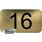 Nummernschild selbstklebend, 35 x 20 mm, Type 16, Kunststoff gold metallic