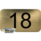 Nummernschild selbstklebend, 35 x 20 mm, Type 18, Kunststoff gold metallic