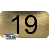 Nummernschild selbstklebend, 35 x 20 mm, Type 19, Kunststoff gold metallic