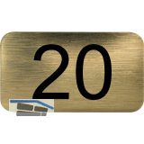 Nummernschild selbstklebend, 35 x 20 mm, Type 20, Kunststoff gold metallic