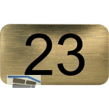 Nummernschild selbstklebend, 35 x 20 mm, Type 23, Kunststoff gold metallic