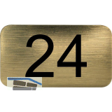 Nummernschild selbstklebend, 35 x 20 mm, Type 24, Kunststoff gold metallic