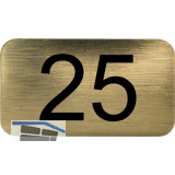 Nummernschild selbstklebend, 35 x 20 mm, Type 25, Kunststoff gold metallic