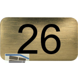 Nummernschild selbstklebend, 35 x 20 mm, Type 26, Kunststoff gold metallic