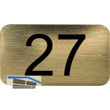 Nummernschild selbstklebend, 35 x 20 mm, Type 27, Kunststoff gold metallic