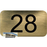 Nummernschild selbstklebend, 35 x 20 mm, Type 28, Kunststoff gold metallic