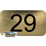 Nummernschild selbstklebend, 35 x 20 mm, Type 29, Kunststoff gold metallic