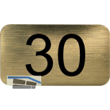 Nummernschild selbstklebend, 35 x 20 mm, Type 30, Kunststoff gold metallic
