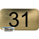 Nummernschild selbstklebend, 35 x 20 mm, Type 31, Kunststoff gold metallic