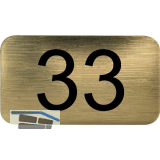 Nummernschild selbstklebend, 35 x 20 mm, Type 33, Kunststoff gold metallic