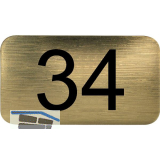 Nummernschild selbstklebend, 35 x 20 mm, Type 34, Kunststoff gold metallic