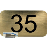 Nummernschild selbstklebend, 35 x 20 mm, Type 35, Kunststoff gold metallic