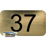 Nummernschild selbstklebend, 35 x 20 mm, Type 37, Kunststoff gold metallic
