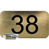 Nummernschild selbstklebend, 35 x 20 mm, Type 38, Kunststoff gold metallic