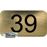 Nummernschild selbstklebend, 35 x 20 mm, Type 39, Kunststoff gold metallic