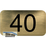 Nummernschild selbstklebend, 35 x 20 mm, Type 40, Kunststoff gold metallic