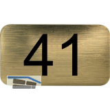 Nummernschild selbstklebend, 35 x 20 mm, Type 41, Kunststoff gold metallic