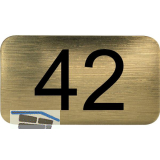 Nummernschild selbstklebend, 35 x 20 mm, Type 42, Kunststoff gold metallic