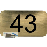 Nummernschild selbstklebend, 35 x 20 mm, Type 43, Kunststoff gold metallic