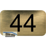 Nummernschild selbstklebend, 35 x 20 mm, Type 44, Kunststoff gold metallic