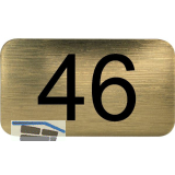 Nummernschild selbstklebend, 35 x 20 mm, Type 46, Kunststoff gold metallic