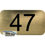 Nummernschild selbstklebend, 35 x 20 mm, Type 47, Kunststoff gold metallic