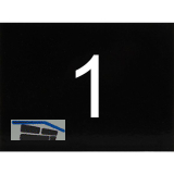 Nummernschild selbstklebend, 40 x 30 mm, Type 1, Kunststoff schwarz gl�nzend