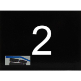 Nummernschild selbstklebend, 40 x 30 mm, Type 2, Kunststoff schwarz gl�nzend