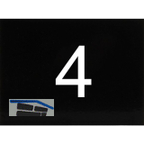 Nummernschild selbstklebend, 40 x 30 mm, Type 4, Kunststoff schwarz gl�nzend