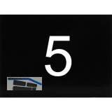 Nummernschild selbstklebend, 40 x 30 mm, Type 5, Kunststoff schwarz gl�nzend