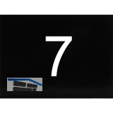 Nummernschild selbstklebend, 40 x 30 mm, Type 7, Kunststoff schwarz gl�nzend