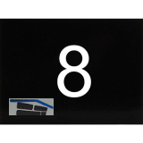 Nummernschild selbstklebend, 40 x 30 mm, Type 8, Kunststoff schwarz gl�nzend