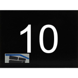 Nummernschild selbstklebend, 40 x 30 mm, Type 10, Kunststoff schwarz gl�nzend
