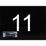 Nummernschild selbstklebend, 40 x 30 mm, Type 11, Kunststoff schwarz gl�nzend