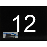 Nummernschild selbstklebend, 40 x 30 mm, Type 12, Kunststoff schwarz gl�nzend